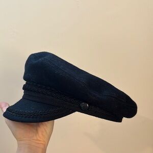 Black Vintage Wool Newsboy Cap